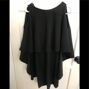 Black cape style dress